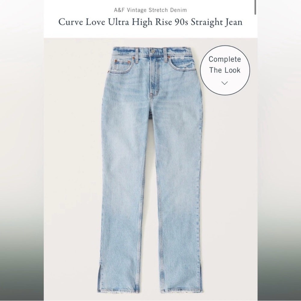 NWT Abercrombie 90s straight ultra high rise curve love Jean- size 29 long